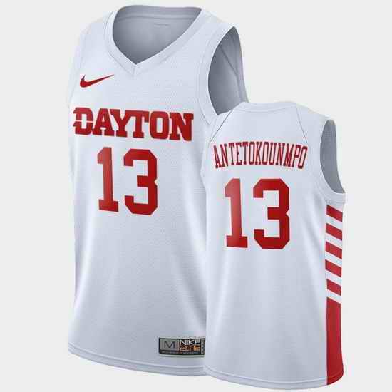 Men Dayton Flyers Kostas Antetokounmpo College Basketball White Jersey